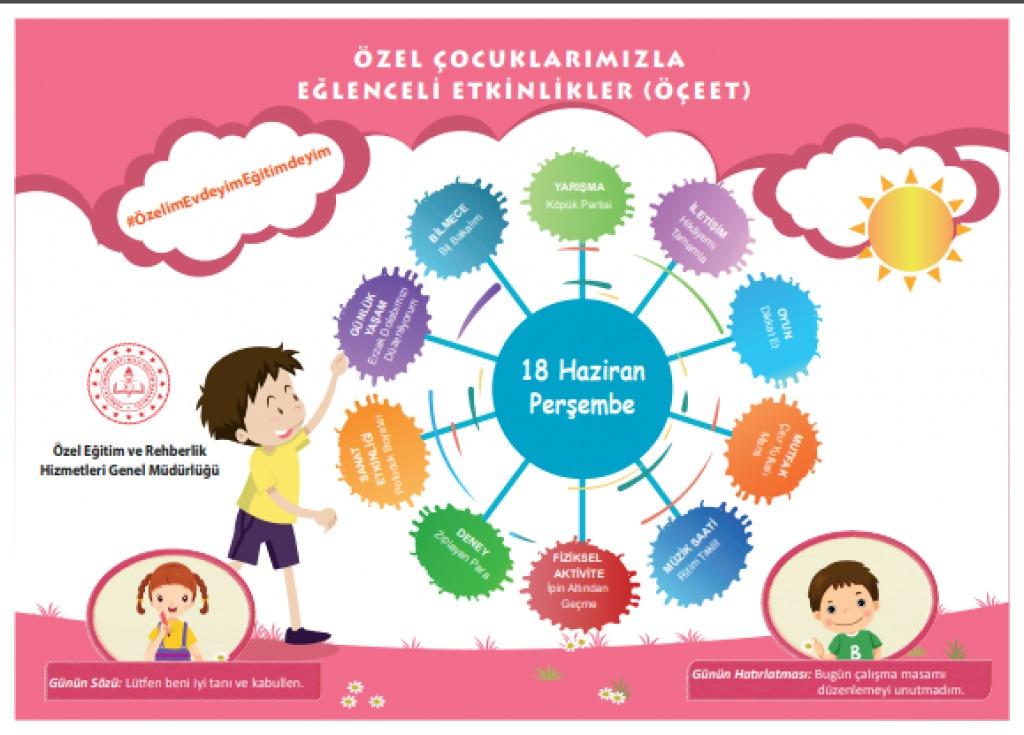 18 Haziran 2020 Özel Çocuklarımızla Eğlenceli Etkinlikler Takvimi